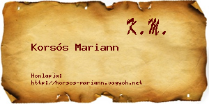 Korsós Mariann névjegykártya